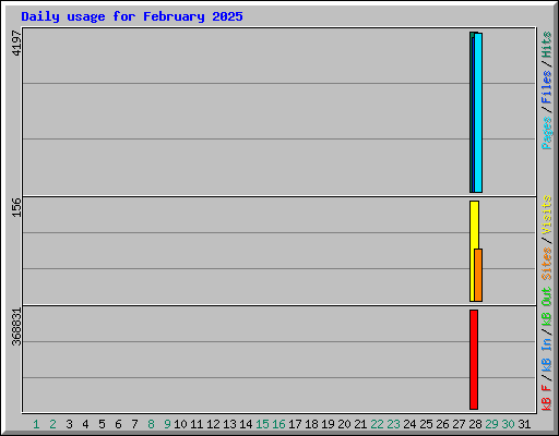 Daily usage for February 2025