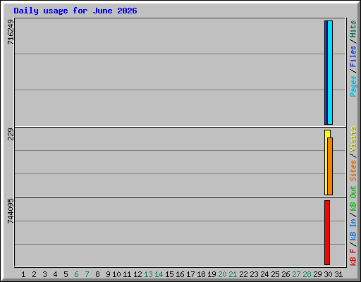 Daily usage for June 2026