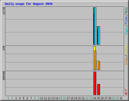 Daily usage for August 2026