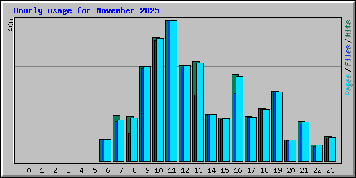 Hourly usage for November 2025