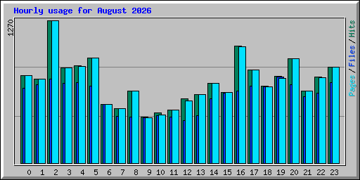 Hourly usage for August 2026